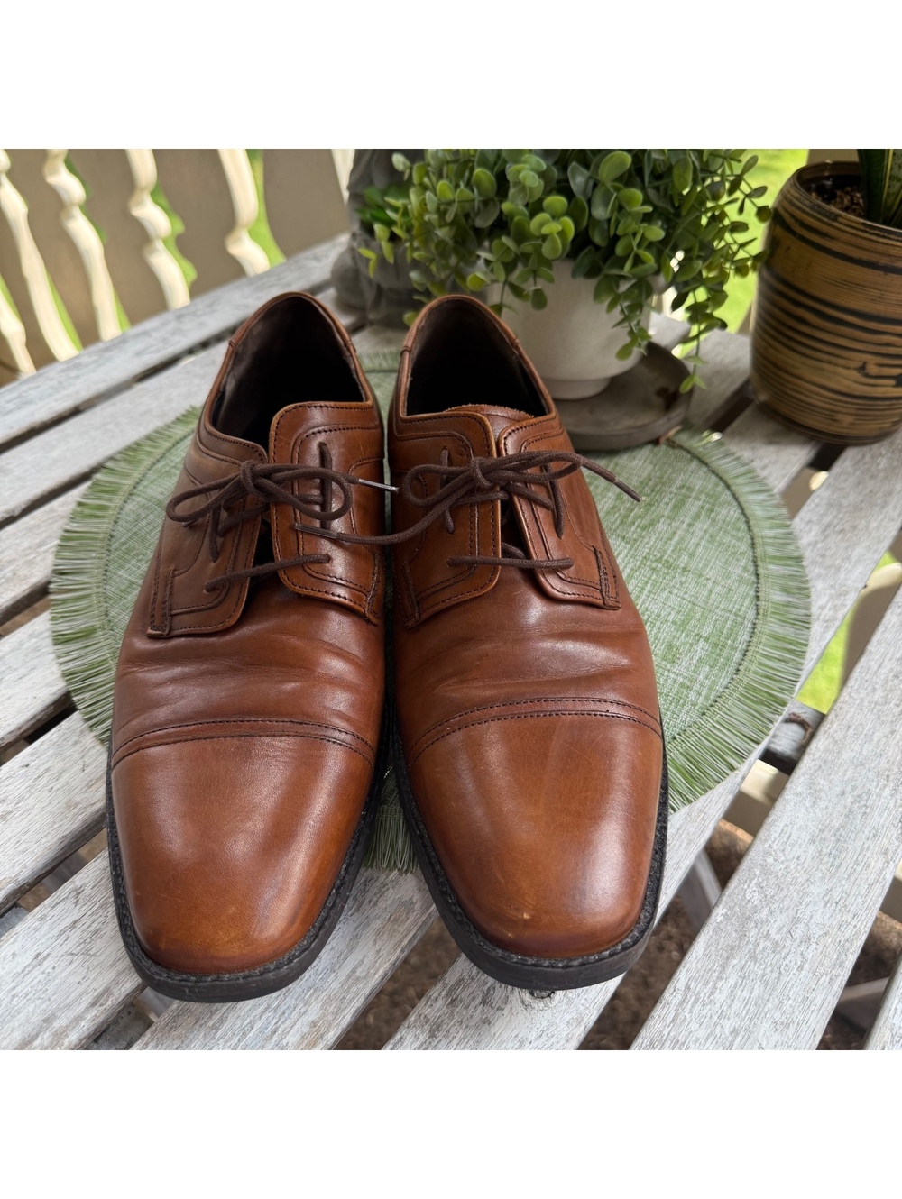 Johnston & Murphy Cap Toe Oxfords Men’s 11.5 M Brown Leather Dress Shoes 20-1276